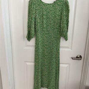 Green Floral Midi Dress